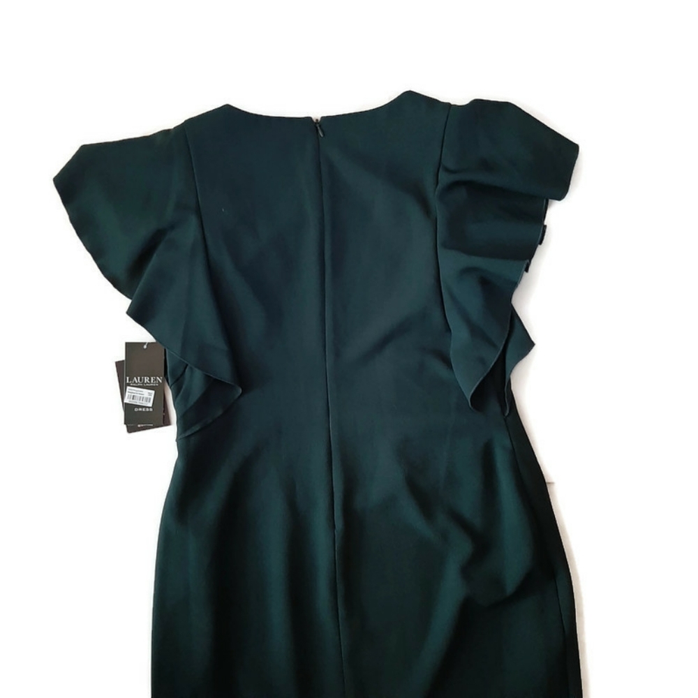 RALPH LAUREN new green flutter sleeve dress - Picture 7 of 8